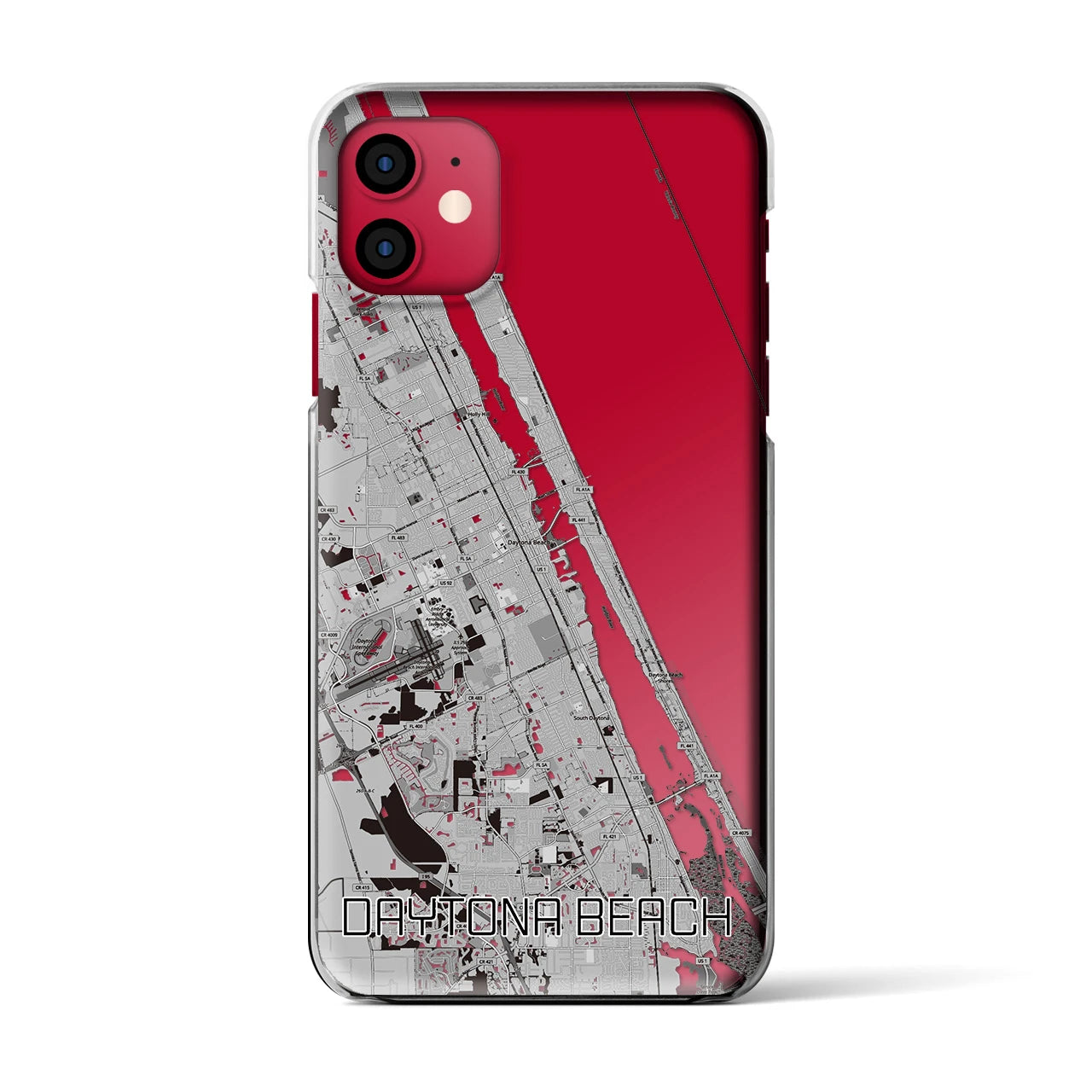 【デイトナビーチ（アメリカ）】地図柄iPhoneケース（クリアタイプ）