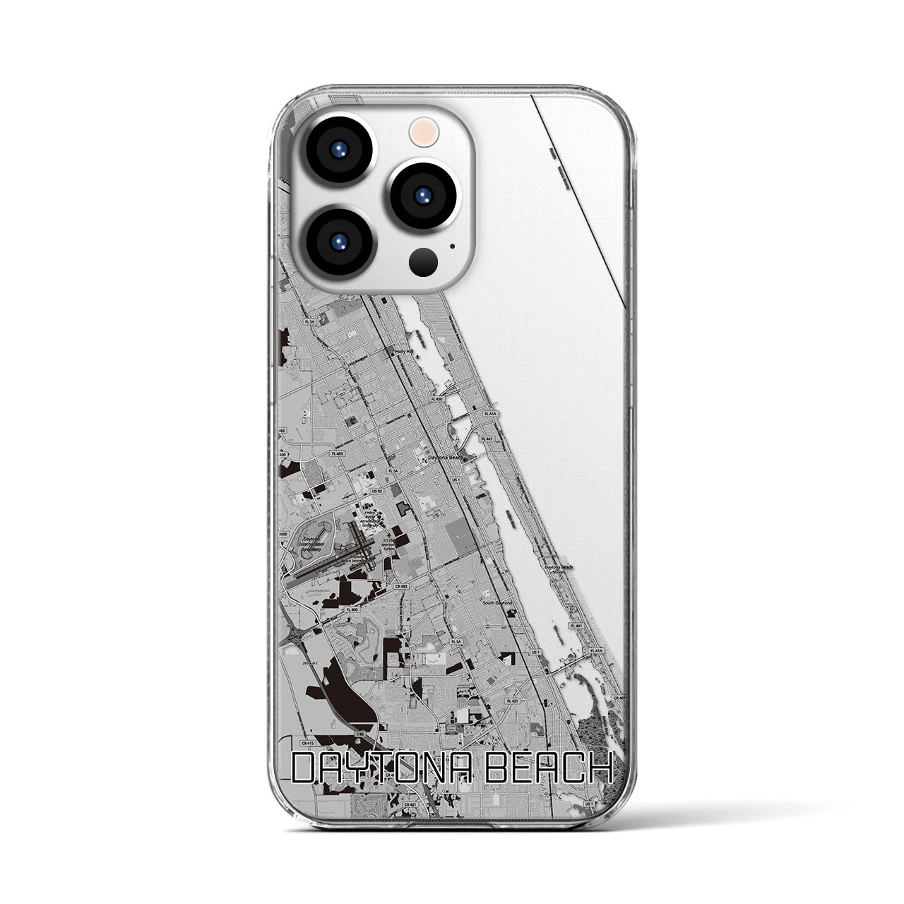【デイトナビーチ（アメリカ）】地図柄iPhoneケース（クリアタイプ）