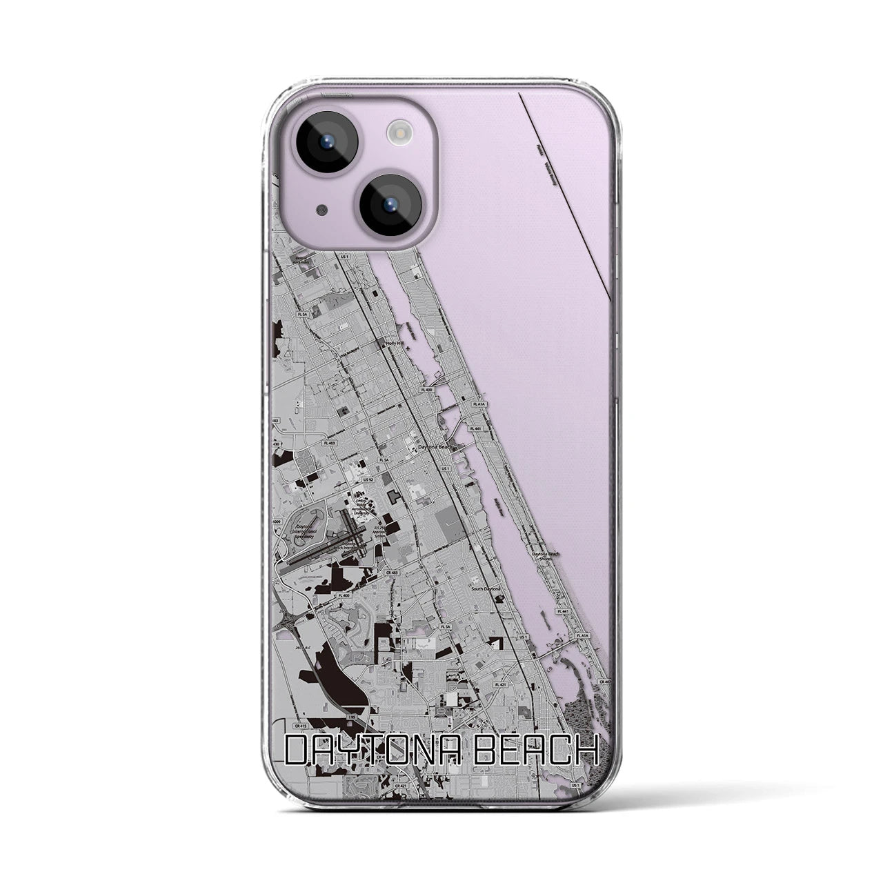 【デイトナビーチ（アメリカ）】地図柄iPhoneケース（クリアタイプ）