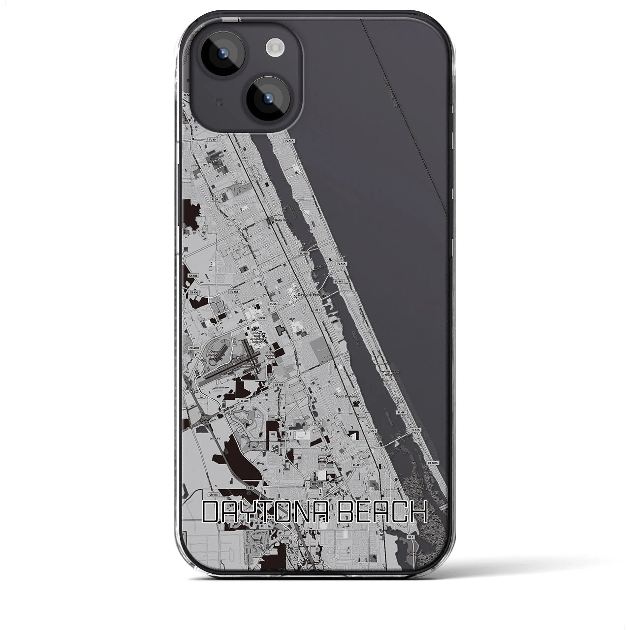 【デイトナビーチ（アメリカ）】地図柄iPhoneケース（クリアタイプ）