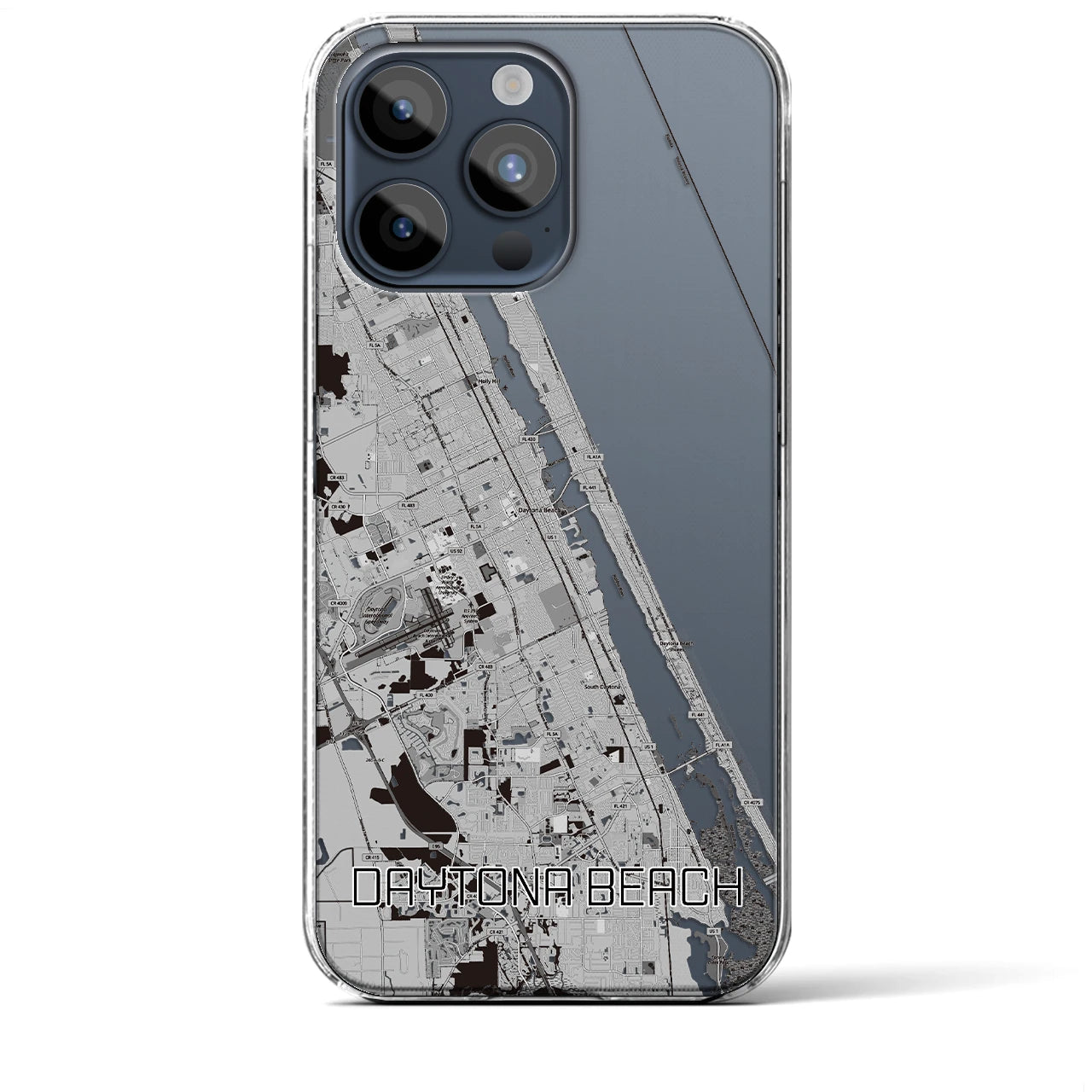【デイトナビーチ（アメリカ）】地図柄iPhoneケース（クリアタイプ）
