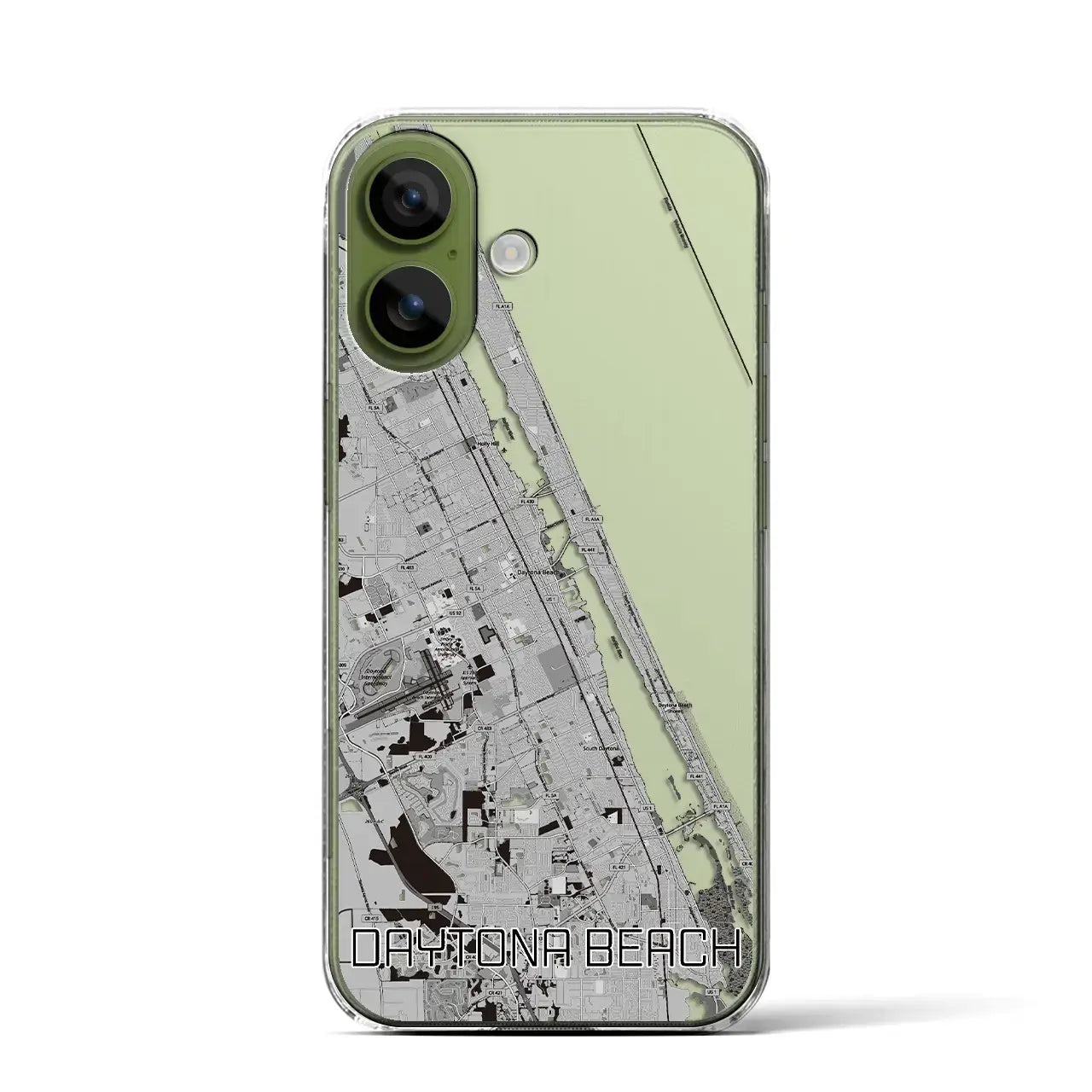 【デイトナビーチ（アメリカ）】地図柄iPhoneケース（クリアタイプ）