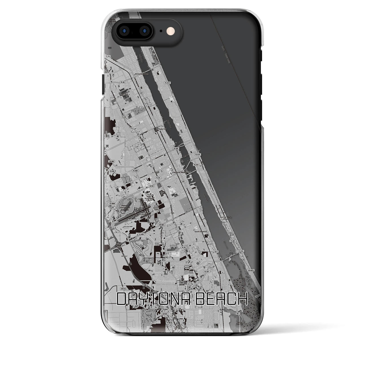 【デイトナビーチ（アメリカ）】地図柄iPhoneケース（クリアタイプ）