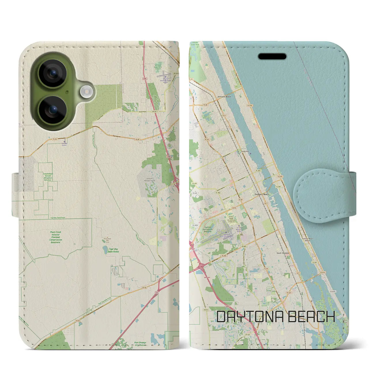 【デイトナビーチ（アメリカ）】地図柄iPhoneケース（手帳タイプ）