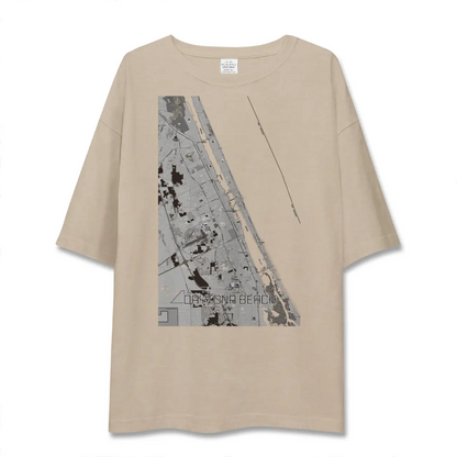 【デイトナビーチ（アメリカ）】地図柄ビッグシルエットTシャツ