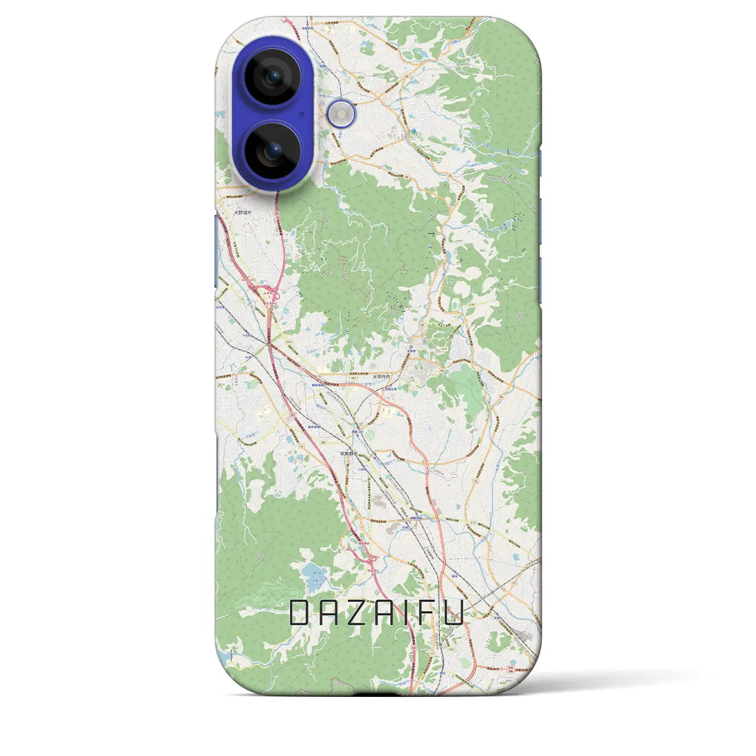 【太宰府(福岡県)】地図柄iPhoneケース(バックカバータイプ)ブラック・iPhone 16 Pro Max 用