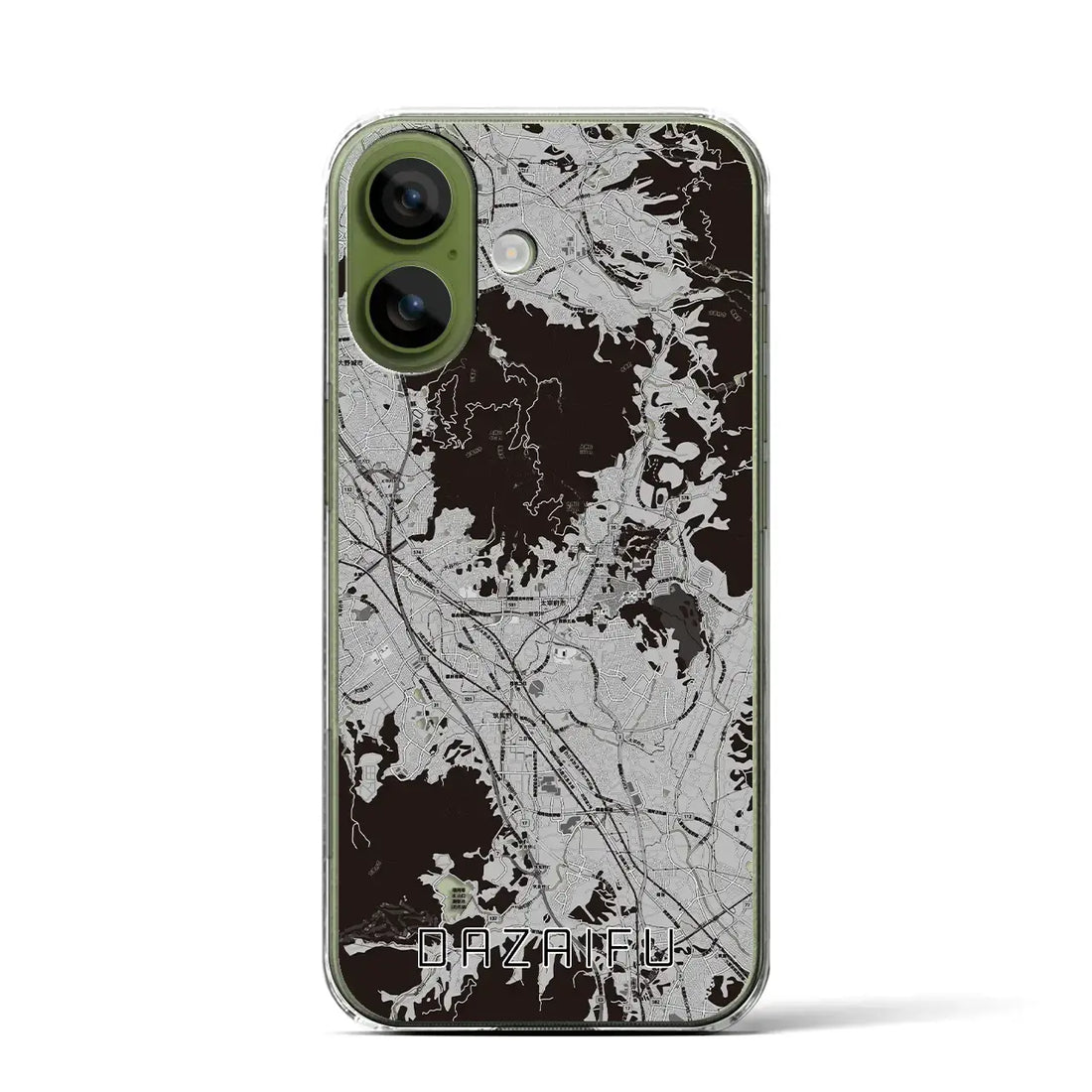 【太宰府（福岡県）】地図柄iPhoneケース（クリアタイプ）モノトーン・iPhone 17 Pro Max 用