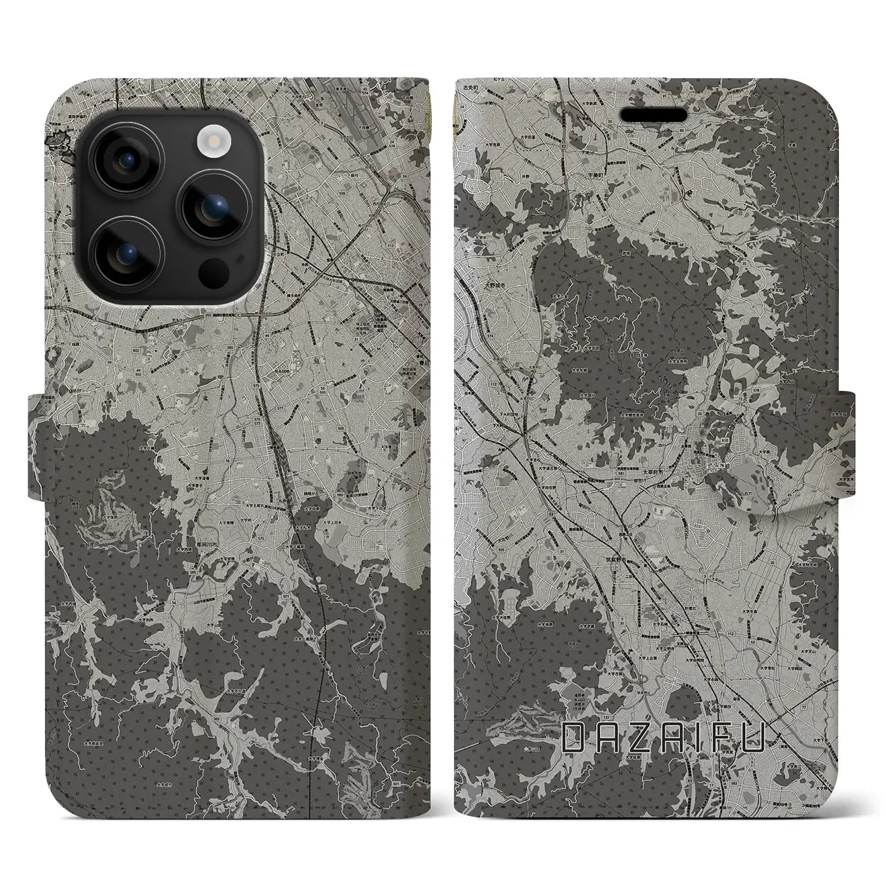 【太宰府（福岡県）】地図柄iPhoneケース（手帳タイプ）