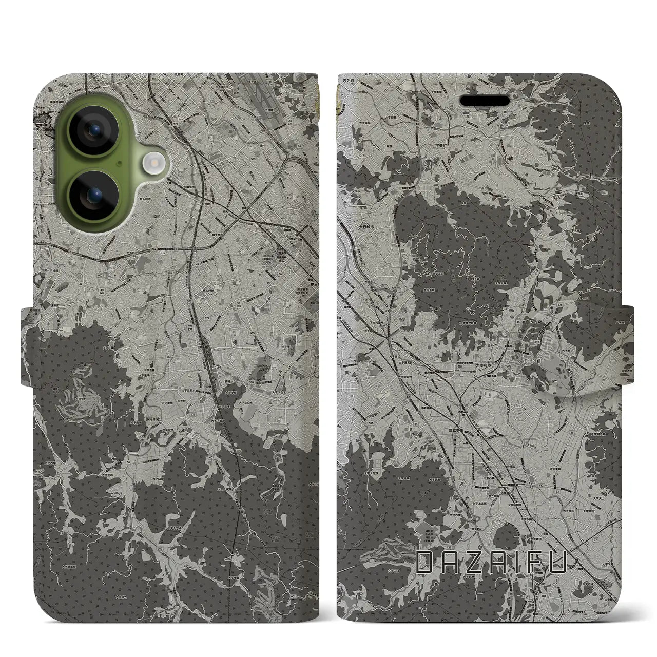 【太宰府（福岡県）】地図柄iPhoneケース（手帳タイプ）