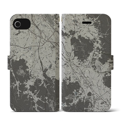 【太宰府（福岡県）】地図柄iPhoneケース（手帳タイプ）モノトーン・iPhone SE（第3 / 第2世代） / 8 / 7 / 6s / 6 用