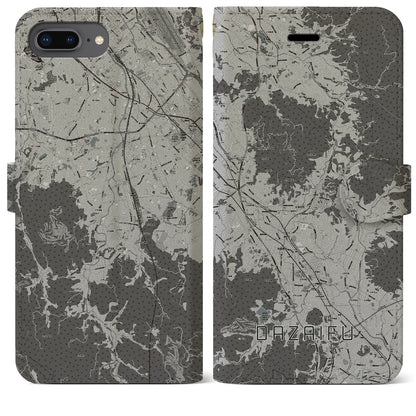 【太宰府（福岡県）】地図柄iPhoneケース（手帳タイプ）モノトーン・iPhone 8Plus /7Plus / 6sPlus / 6Plus 用