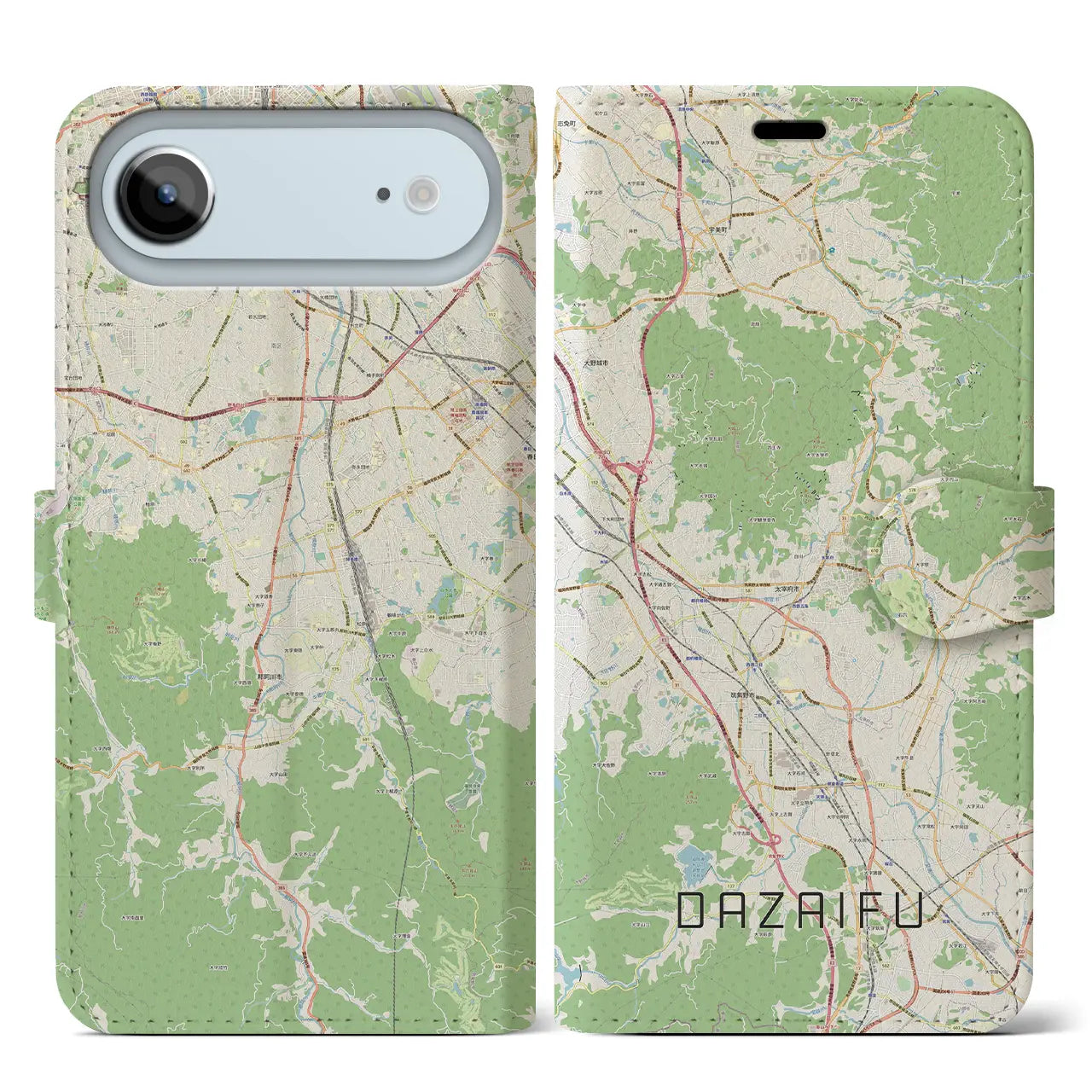 【太宰府（福岡県）】地図柄iPhoneケース（手帳タイプ）