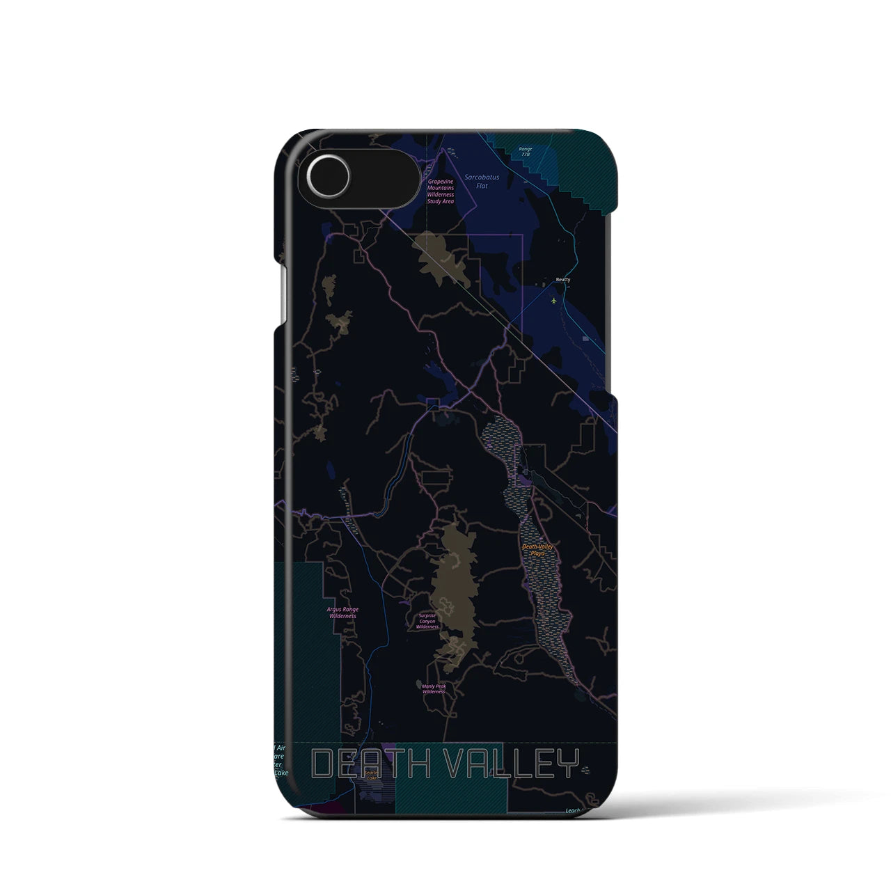 【デスヴァレー（アメリカ）】地図柄iPhoneケース（バックカバータイプ）