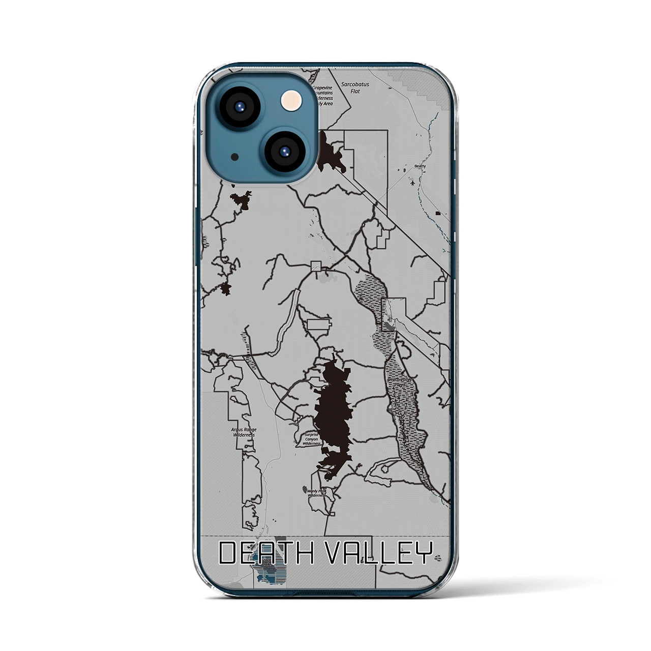 【デスヴァレー（アメリカ）】地図柄iPhoneケース（クリアタイプ）