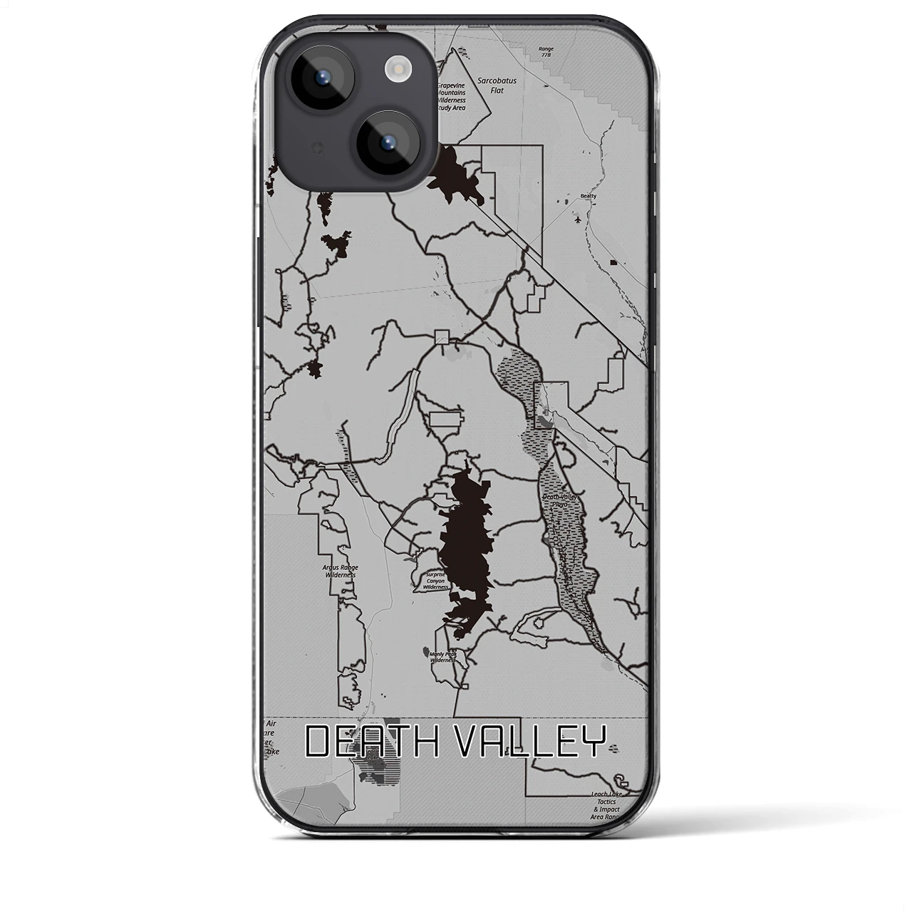 【デスヴァレー（アメリカ）】地図柄iPhoneケース（クリアタイプ）