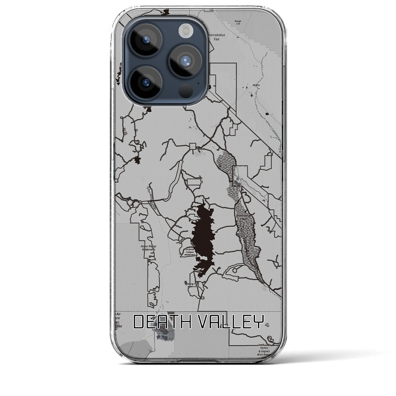 【デスヴァレー（アメリカ）】地図柄iPhoneケース（クリアタイプ）