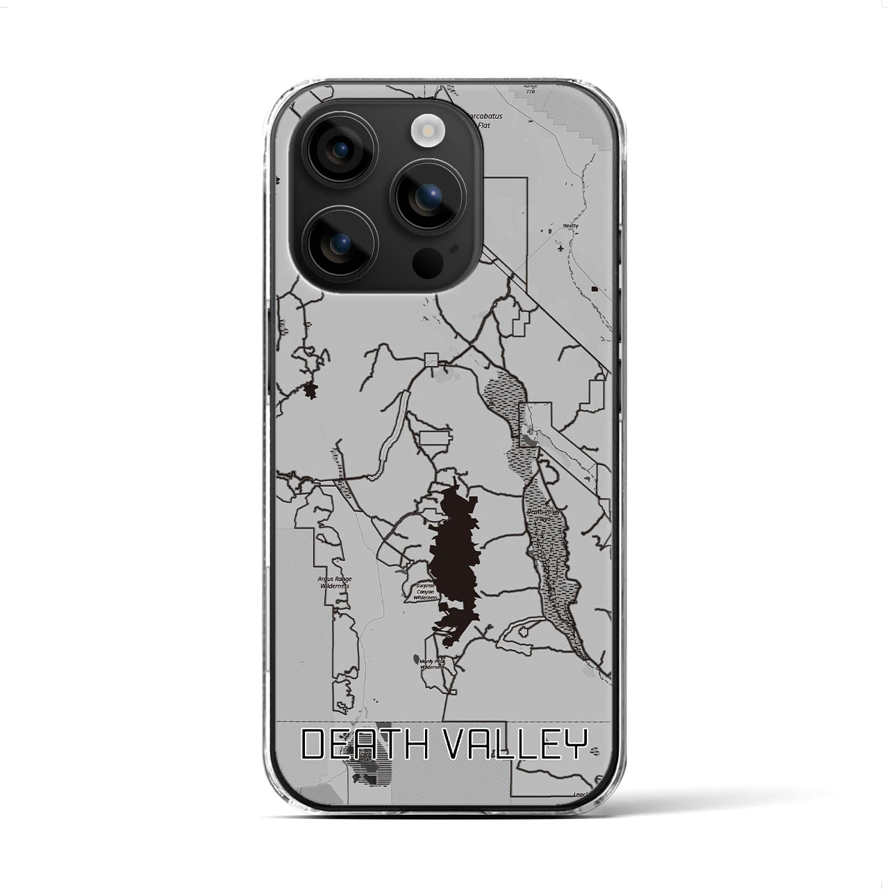 【デスヴァレー（アメリカ）】地図柄iPhoneケース（クリアタイプ）