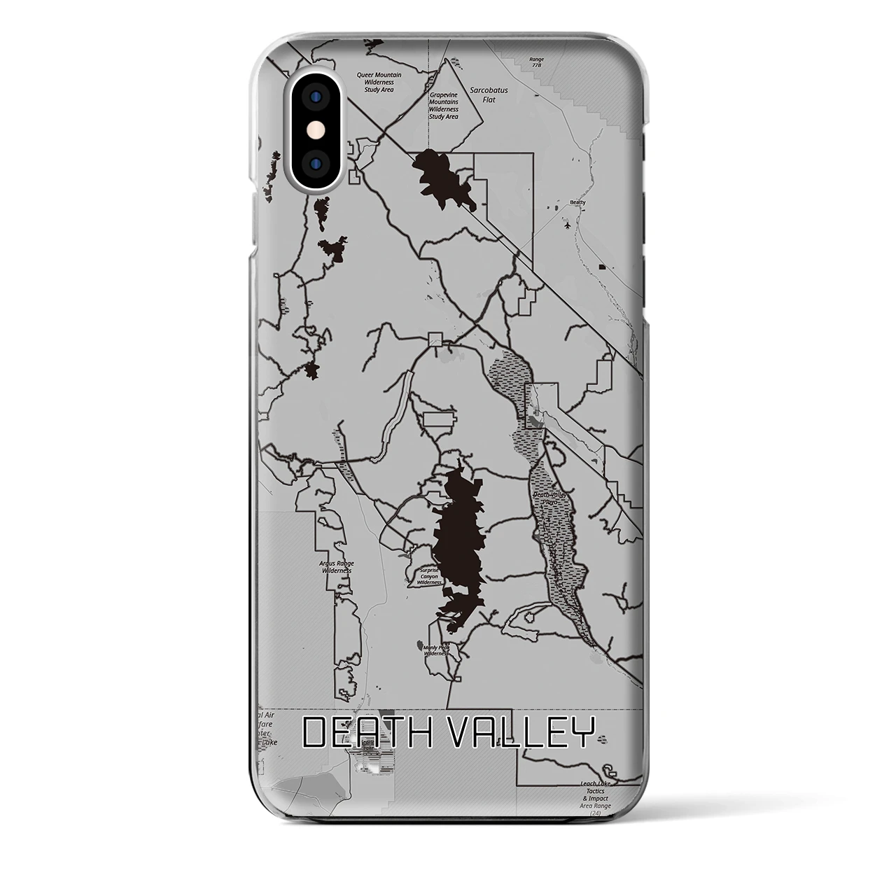 【デスヴァレー（アメリカ）】地図柄iPhoneケース（クリアタイプ）