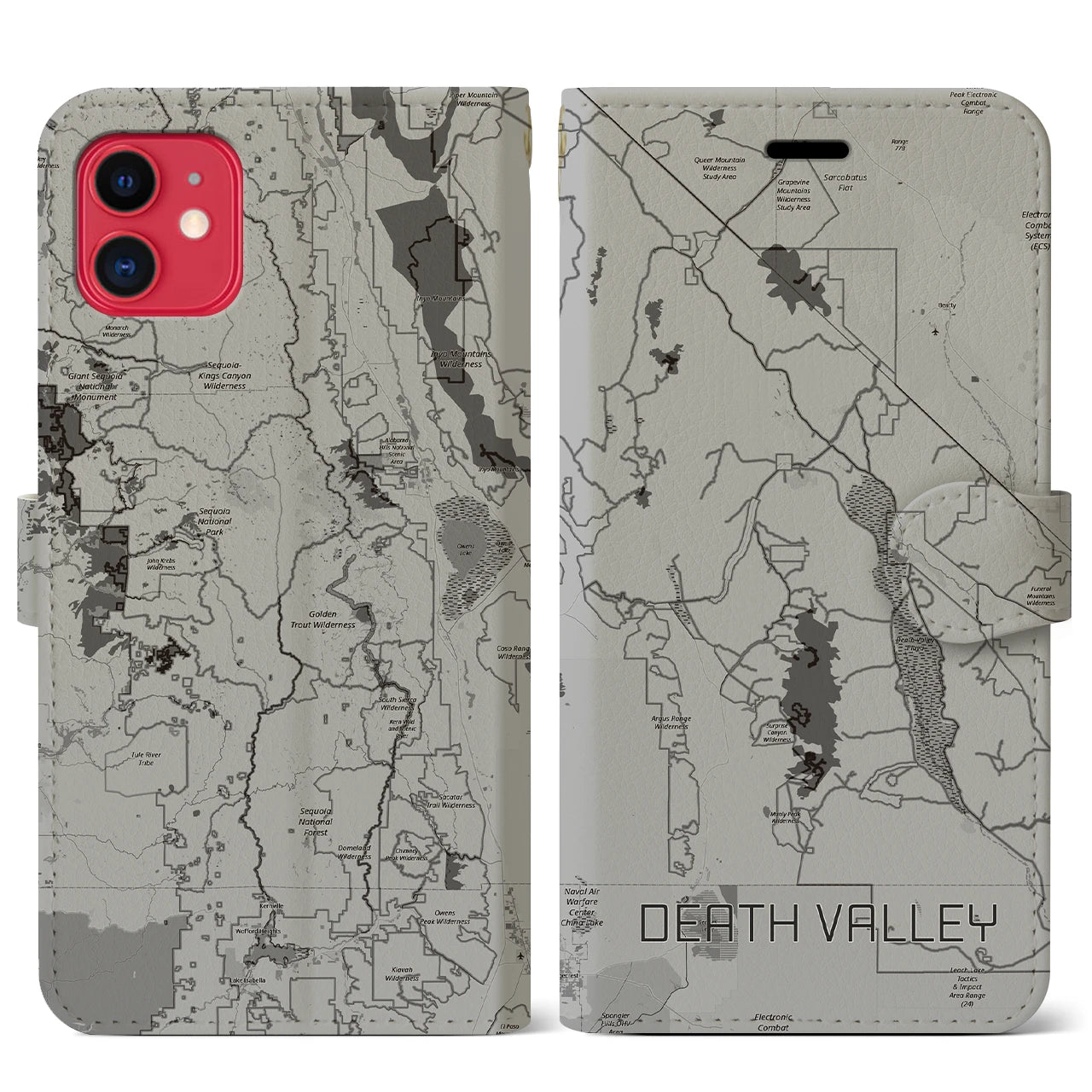 【デスヴァレー（アメリカ）】地図柄iPhoneケース（手帳タイプ）