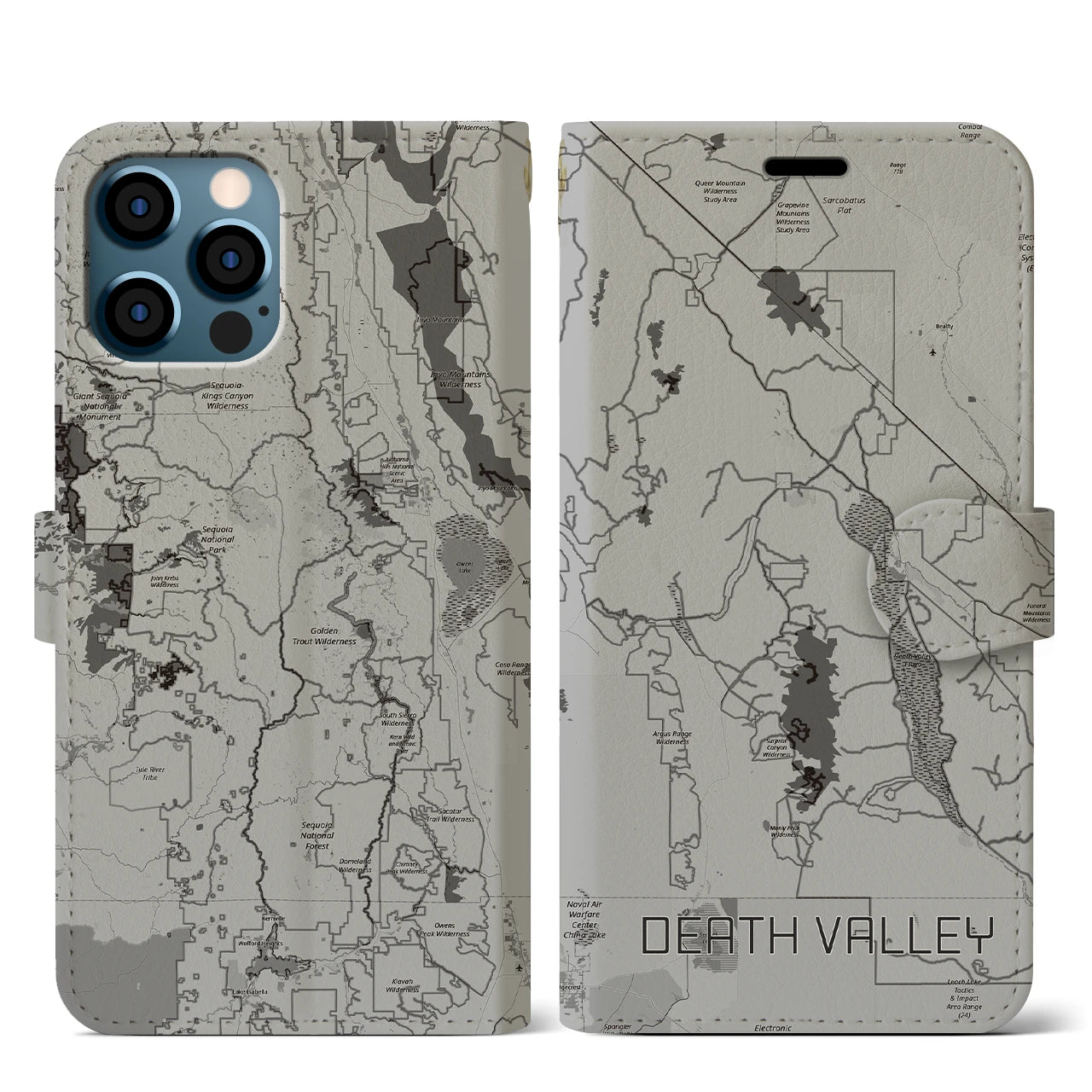 【デスヴァレー（アメリカ）】地図柄iPhoneケース（手帳タイプ）