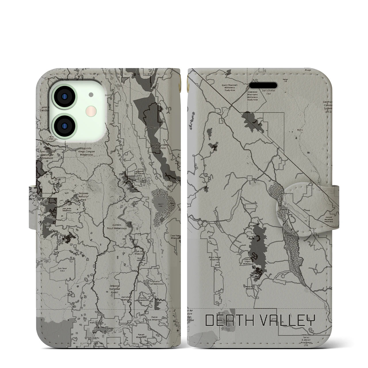 【デスヴァレー（アメリカ）】地図柄iPhoneケース（手帳タイプ）