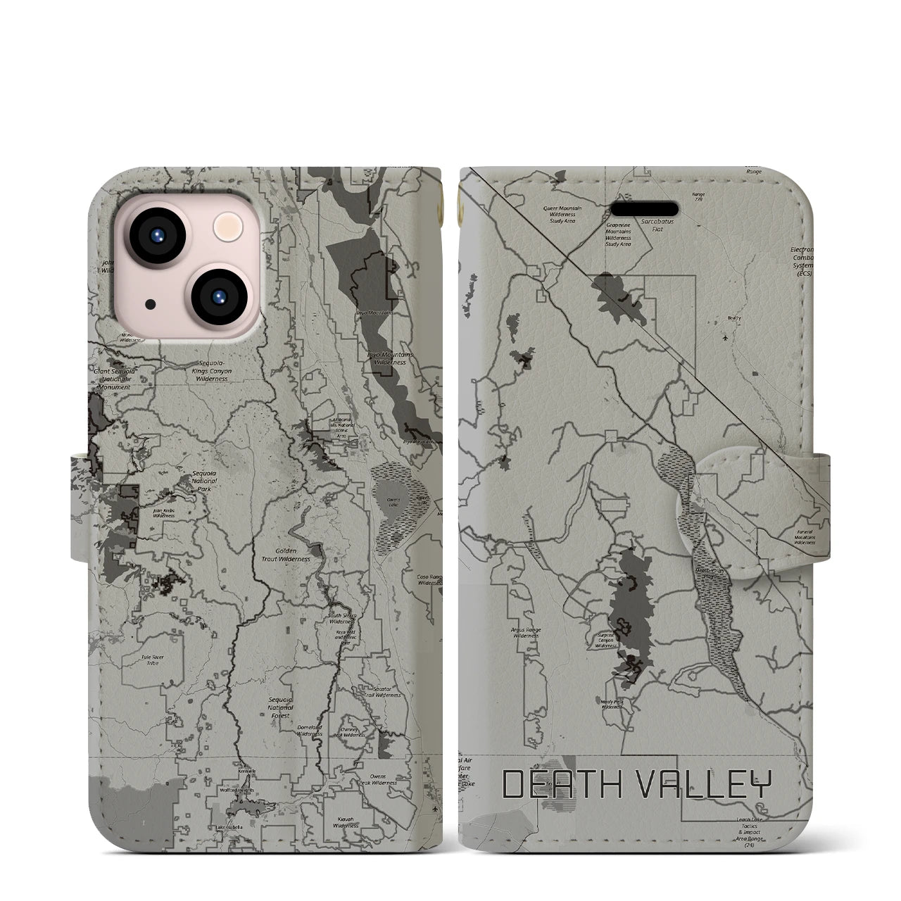 【デスヴァレー（アメリカ）】地図柄iPhoneケース（手帳タイプ）