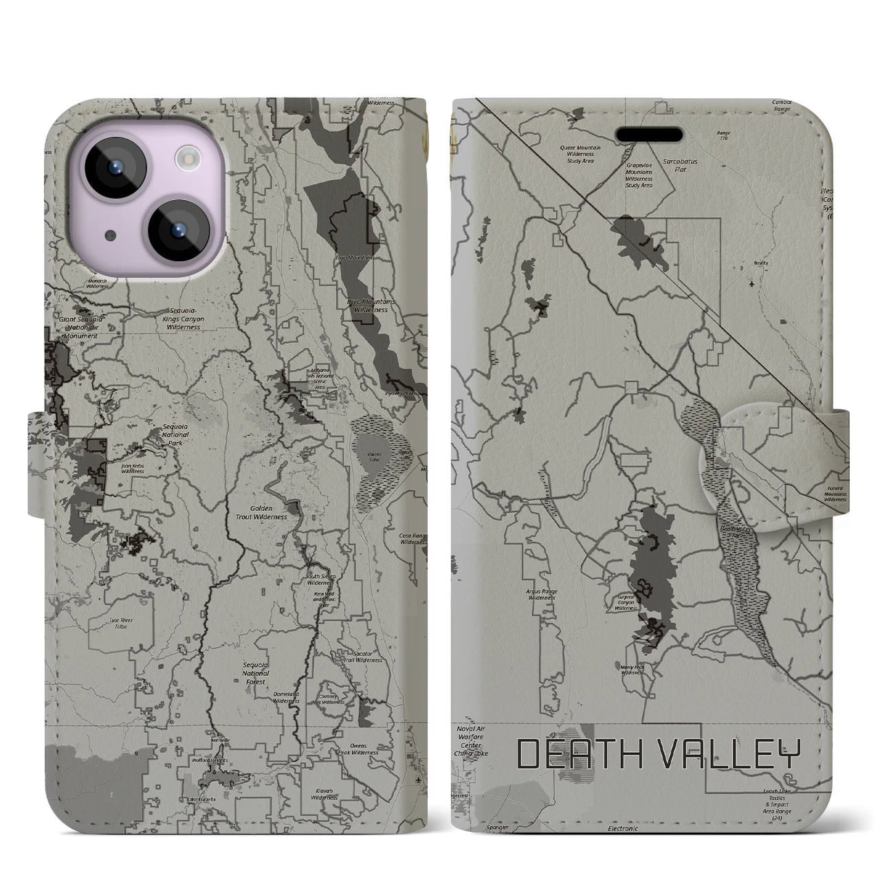 【デスヴァレー（アメリカ）】地図柄iPhoneケース（手帳タイプ）