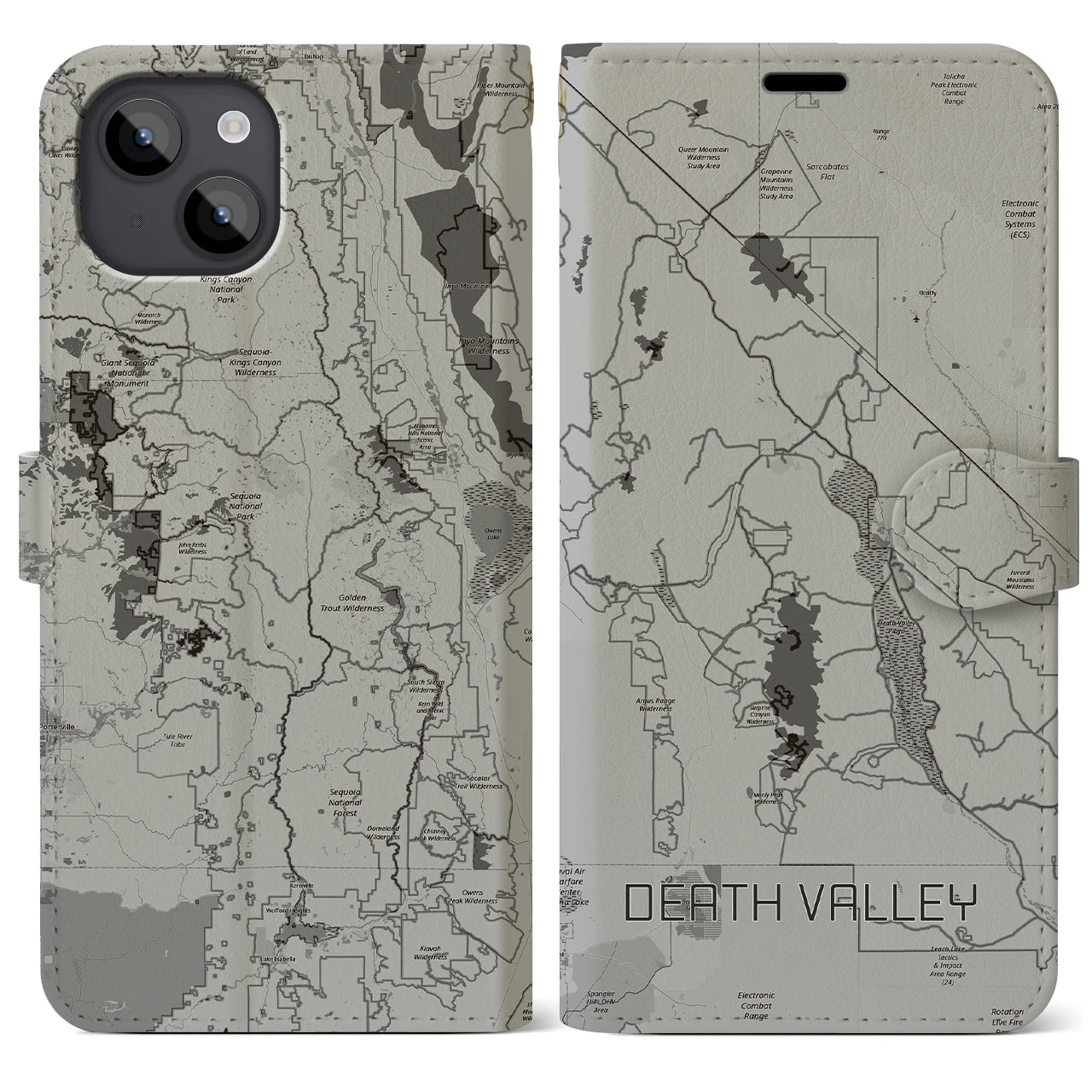 【デスヴァレー（アメリカ）】地図柄iPhoneケース（手帳タイプ）
