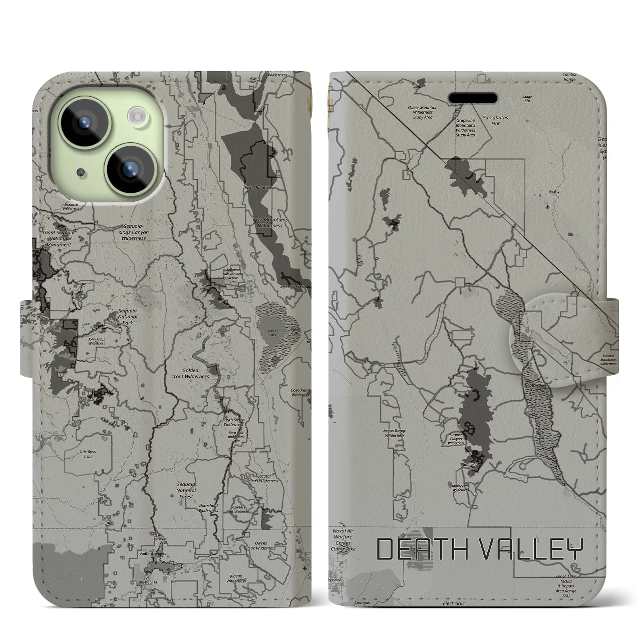 【デスヴァレー（アメリカ）】地図柄iPhoneケース（手帳タイプ）