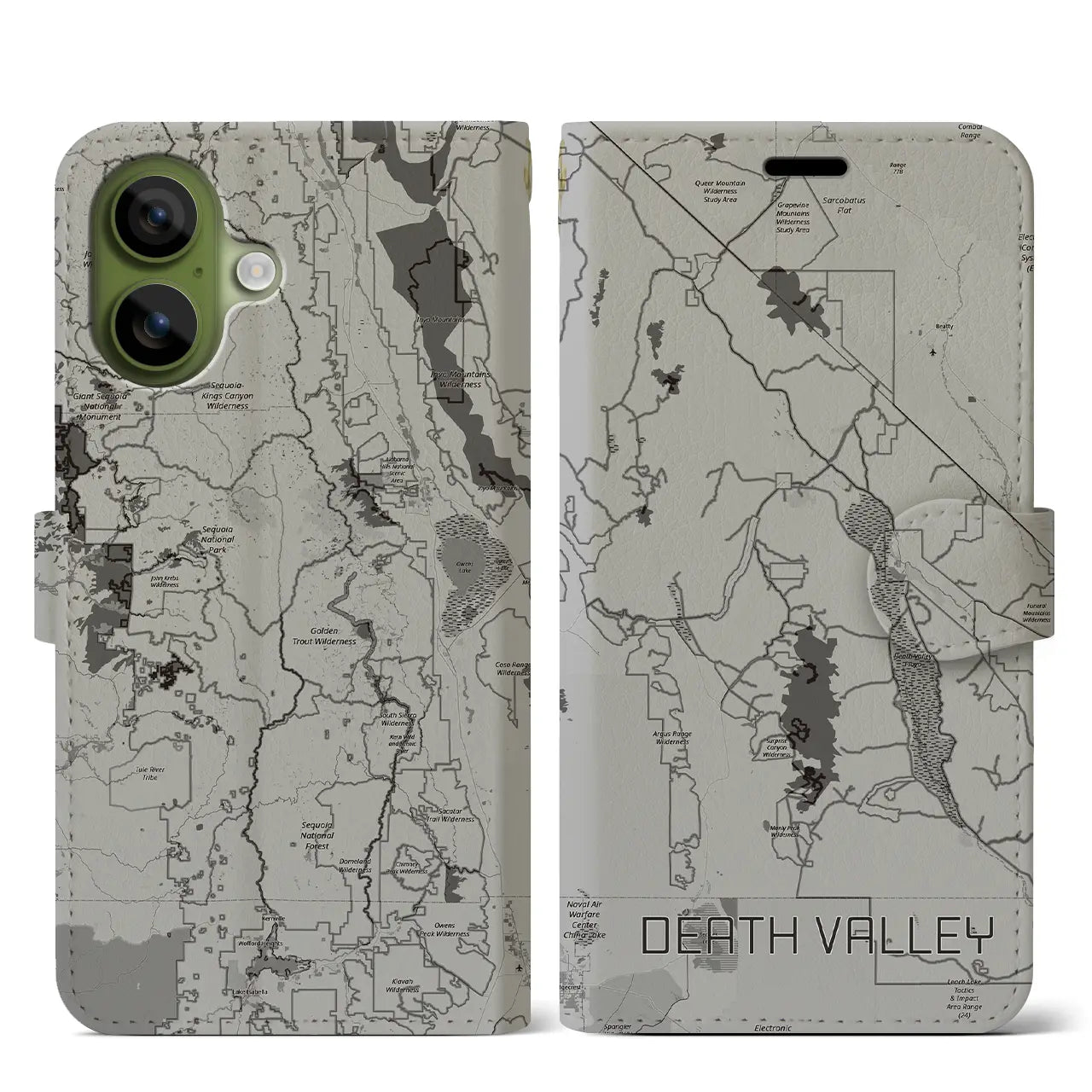 【デスヴァレー（アメリカ）】地図柄iPhoneケース（手帳タイプ）
