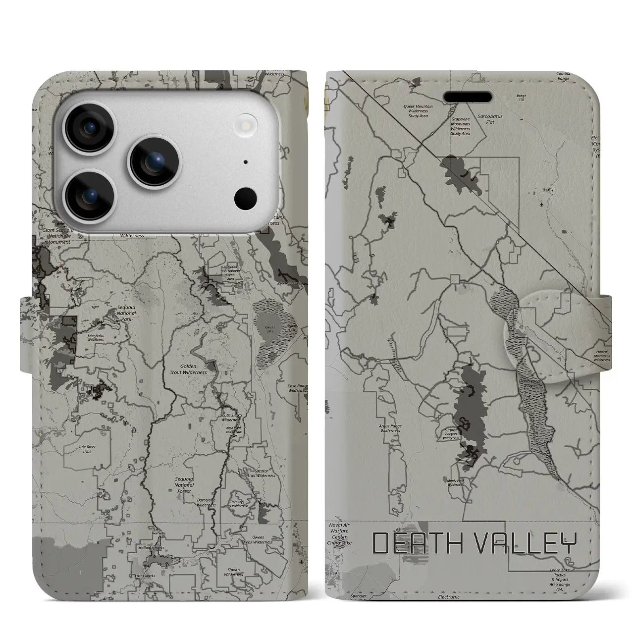 【デスヴァレー（アメリカ）】地図柄iPhoneケース（手帳タイプ）