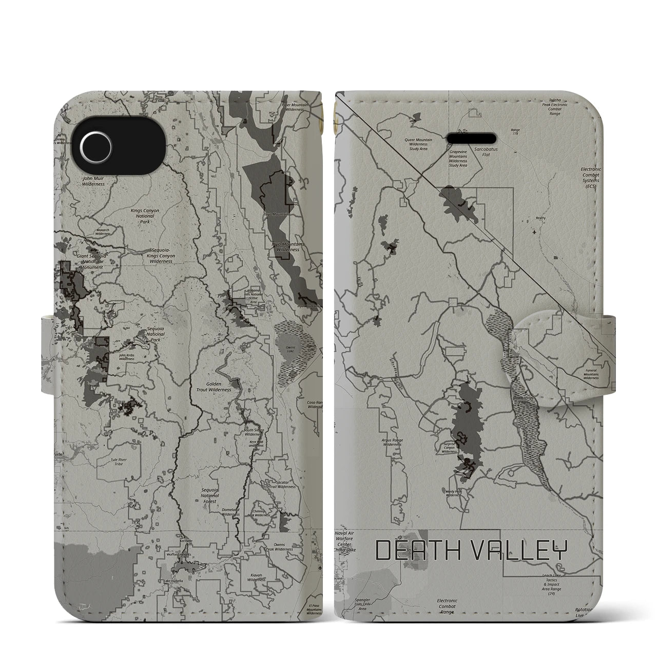 【デスヴァレー（アメリカ）】地図柄iPhoneケース（手帳タイプ）