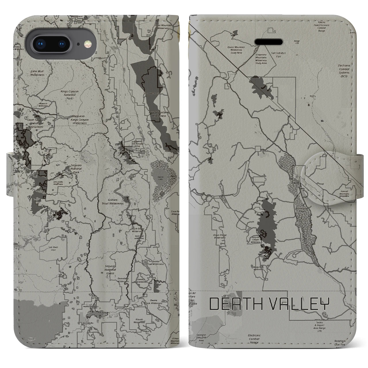【デスヴァレー（アメリカ）】地図柄iPhoneケース（手帳タイプ）