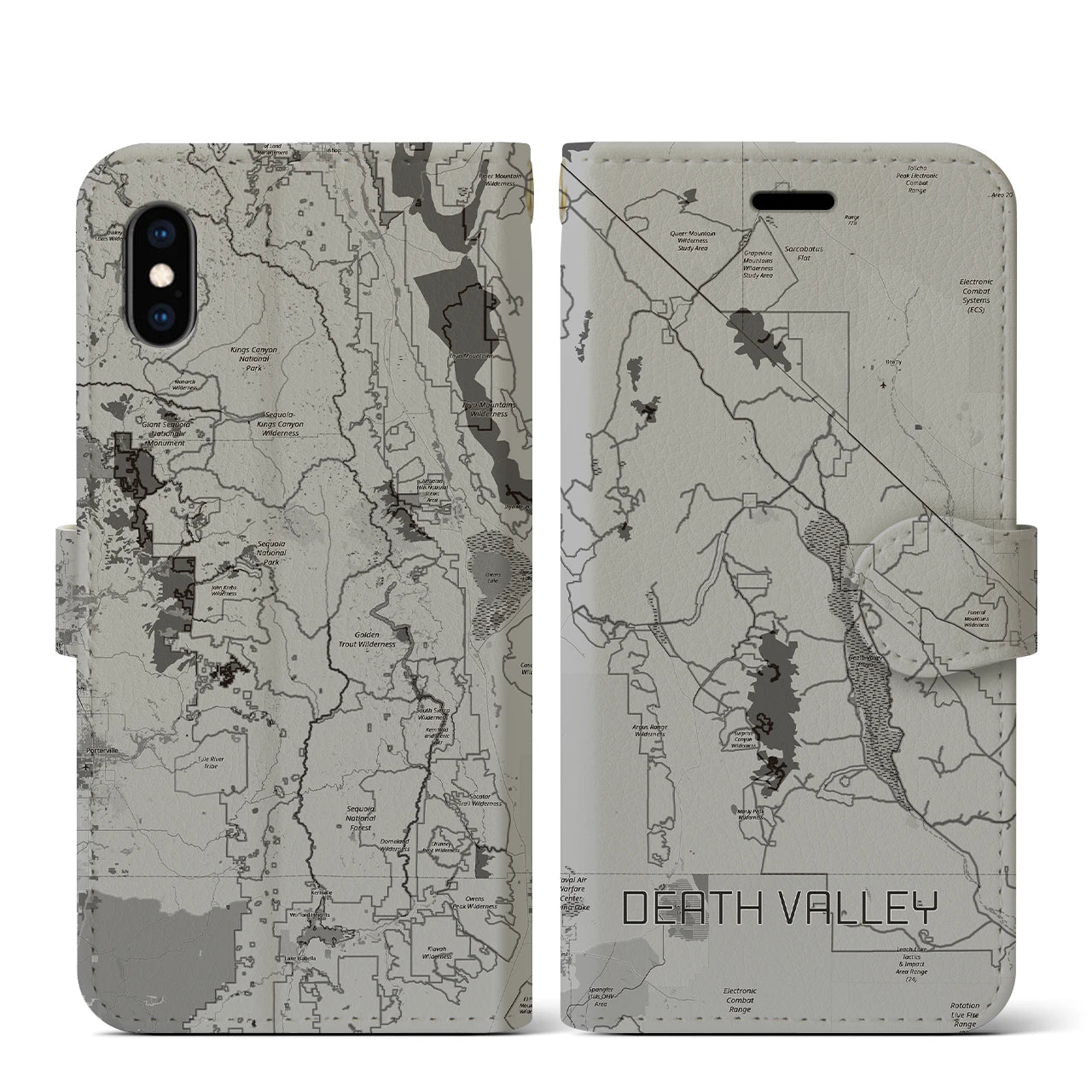 【デスヴァレー（アメリカ）】地図柄iPhoneケース（手帳タイプ）