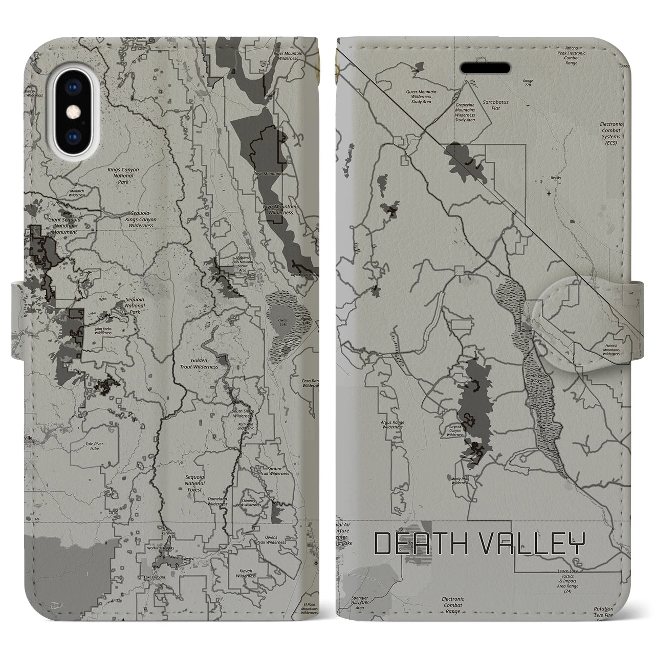 【デスヴァレー（アメリカ）】地図柄iPhoneケース（手帳タイプ）