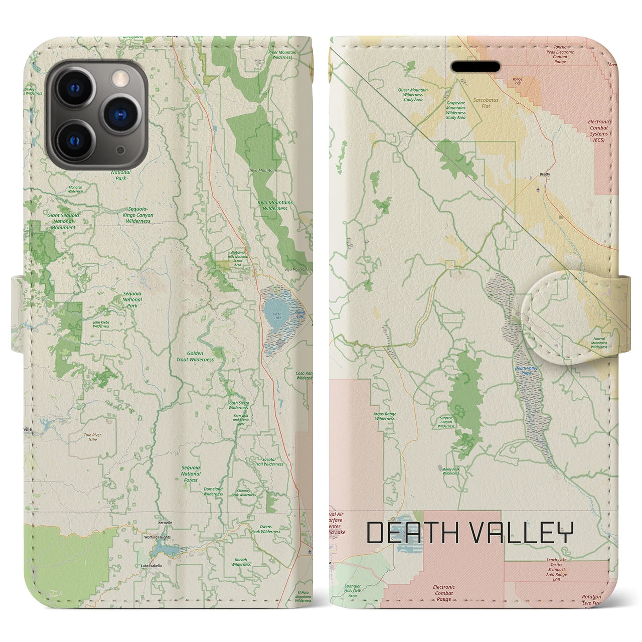 【デスヴァレー（アメリカ）】地図柄iPhoneケース（手帳タイプ）