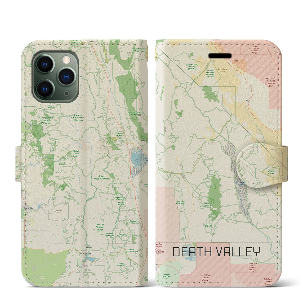 【デスヴァレー（アメリカ）】地図柄iPhoneケース（手帳タイプ）