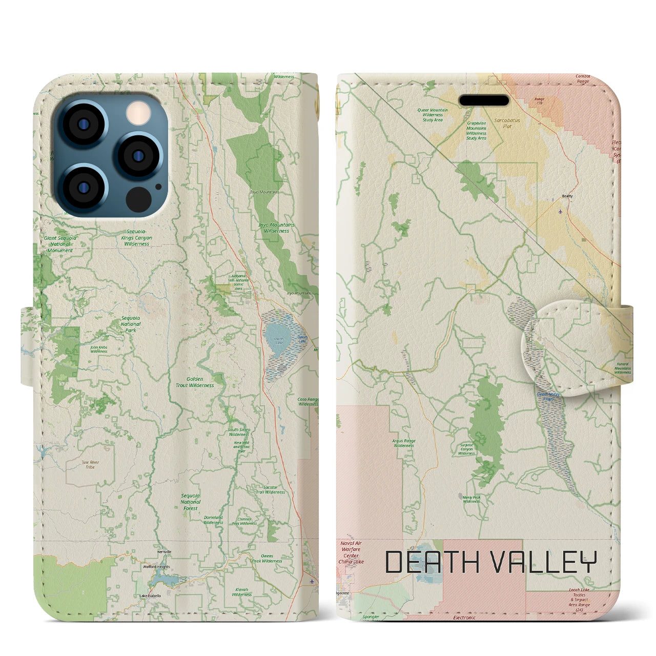 【デスヴァレー（アメリカ）】地図柄iPhoneケース（手帳タイプ）