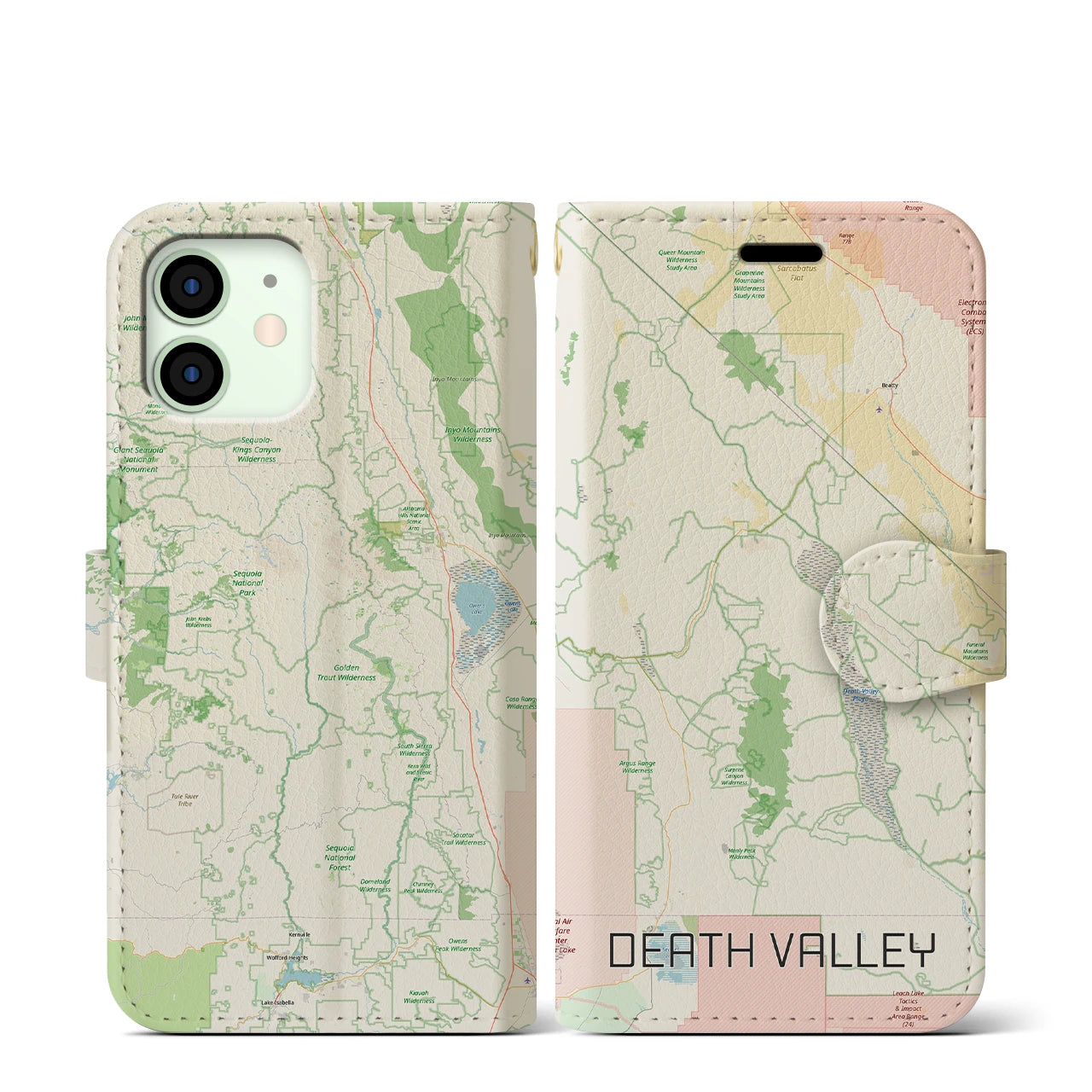 【デスヴァレー（アメリカ）】地図柄iPhoneケース（手帳タイプ）