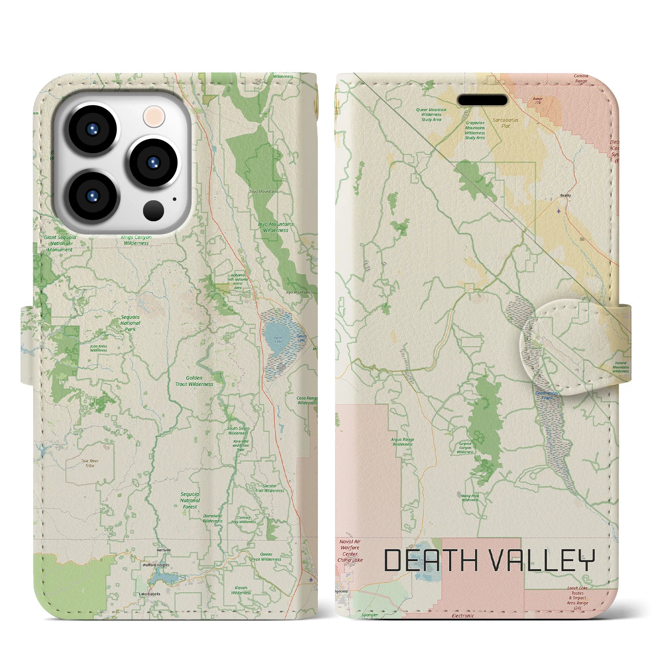 【デスヴァレー（アメリカ）】地図柄iPhoneケース（手帳タイプ）