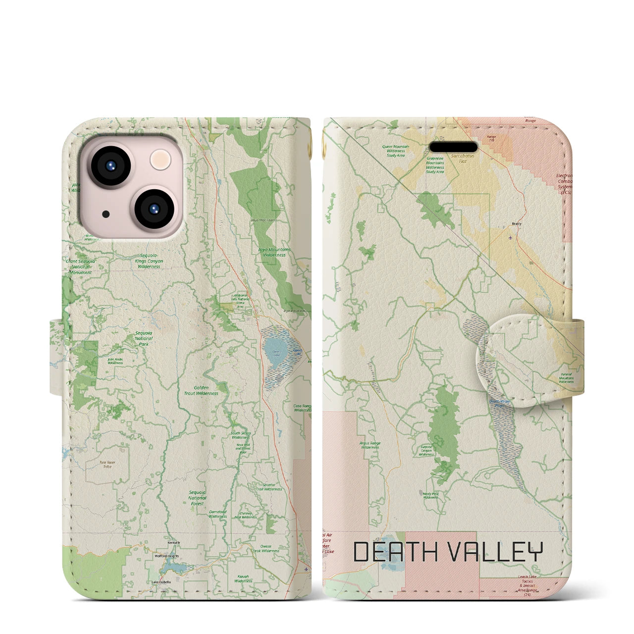 【デスヴァレー（アメリカ）】地図柄iPhoneケース（手帳タイプ）