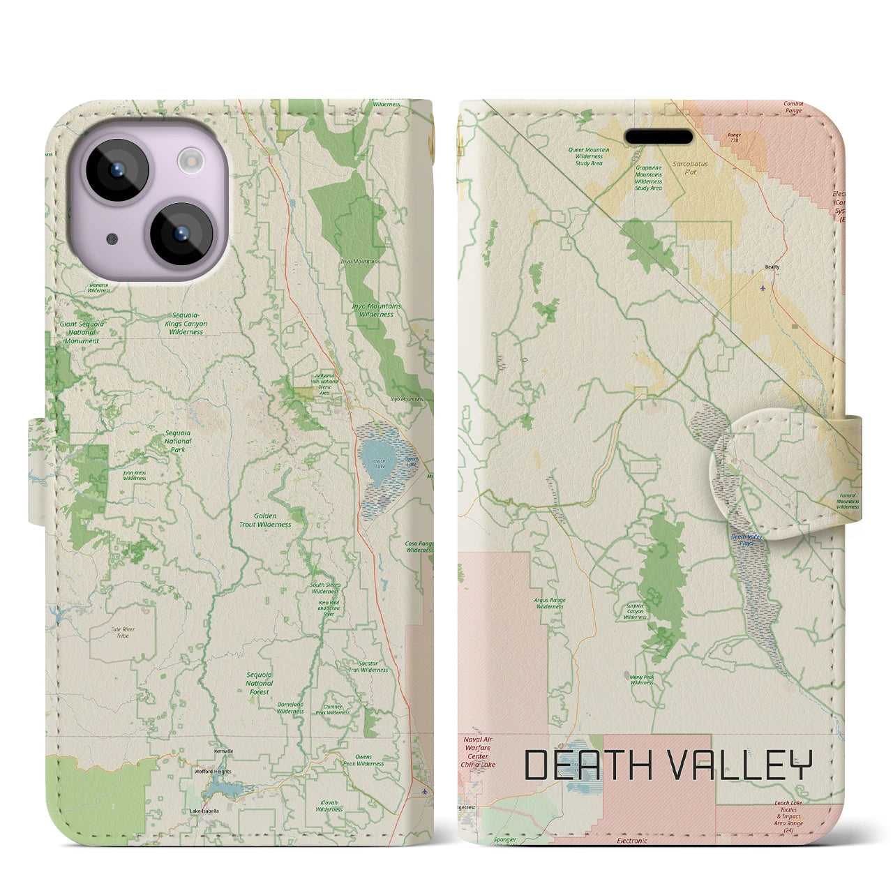 【デスヴァレー（アメリカ）】地図柄iPhoneケース（手帳タイプ）