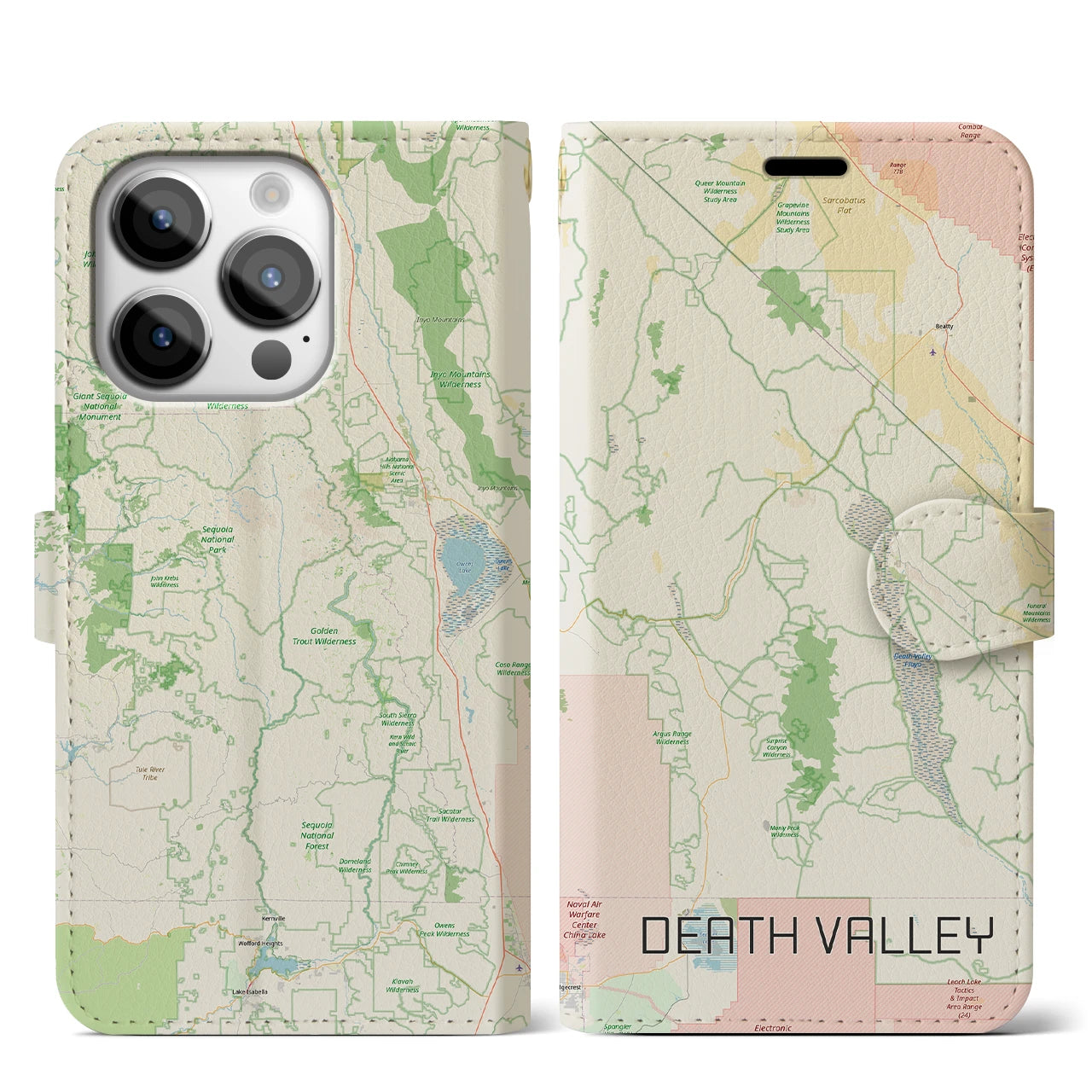 【デスヴァレー（アメリカ）】地図柄iPhoneケース（手帳タイプ）