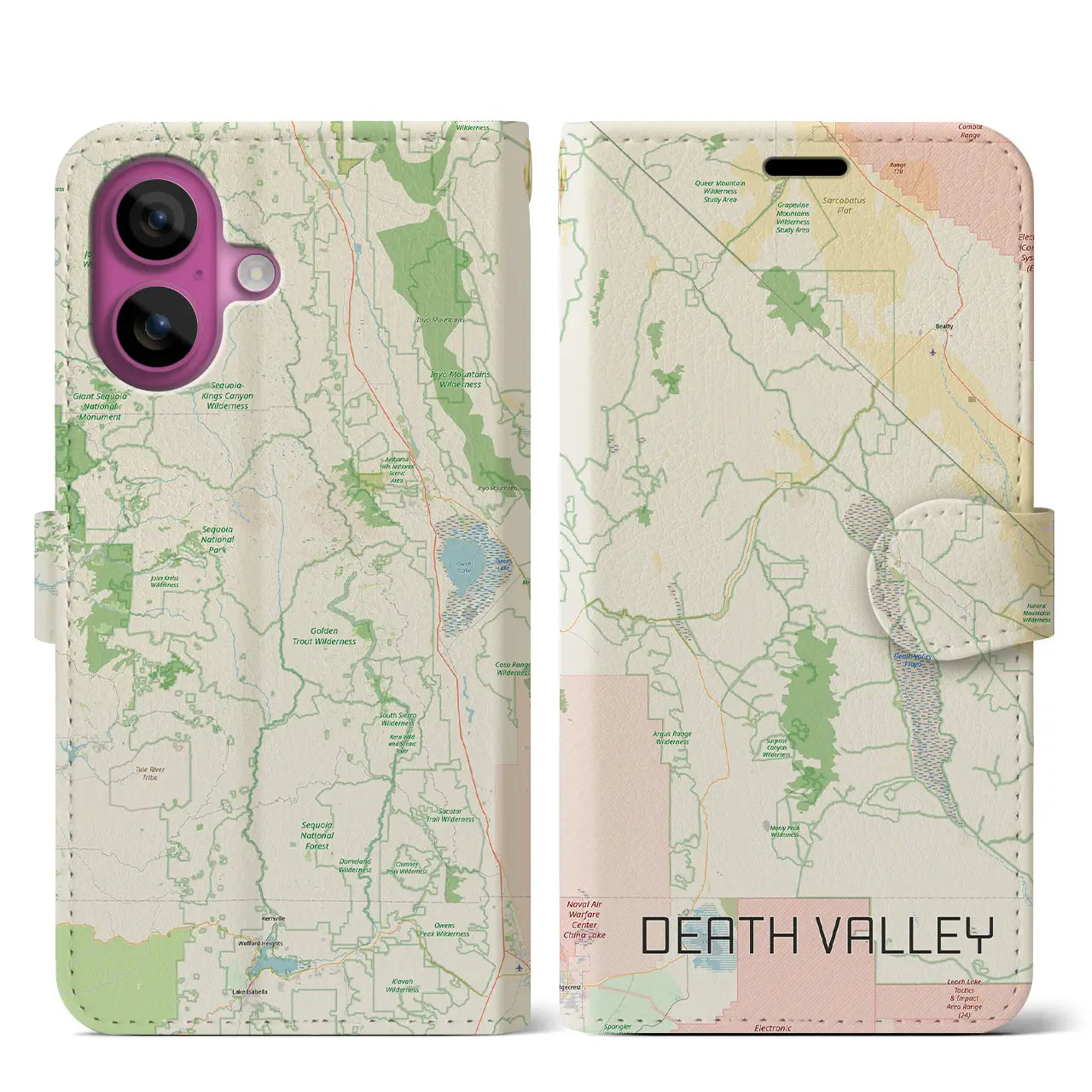 【デスヴァレー（アメリカ）】地図柄iPhoneケース（手帳タイプ）