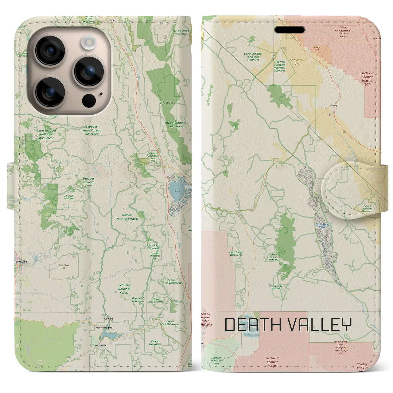 【デスヴァレー（アメリカ）】地図柄iPhoneケース（手帳タイプ）