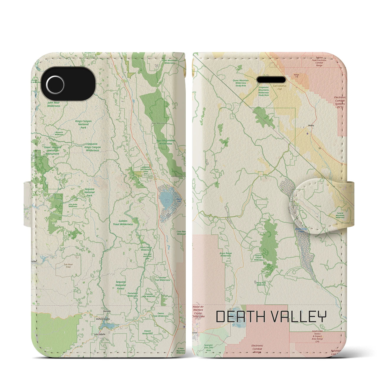 【デスヴァレー（アメリカ）】地図柄iPhoneケース（手帳タイプ）