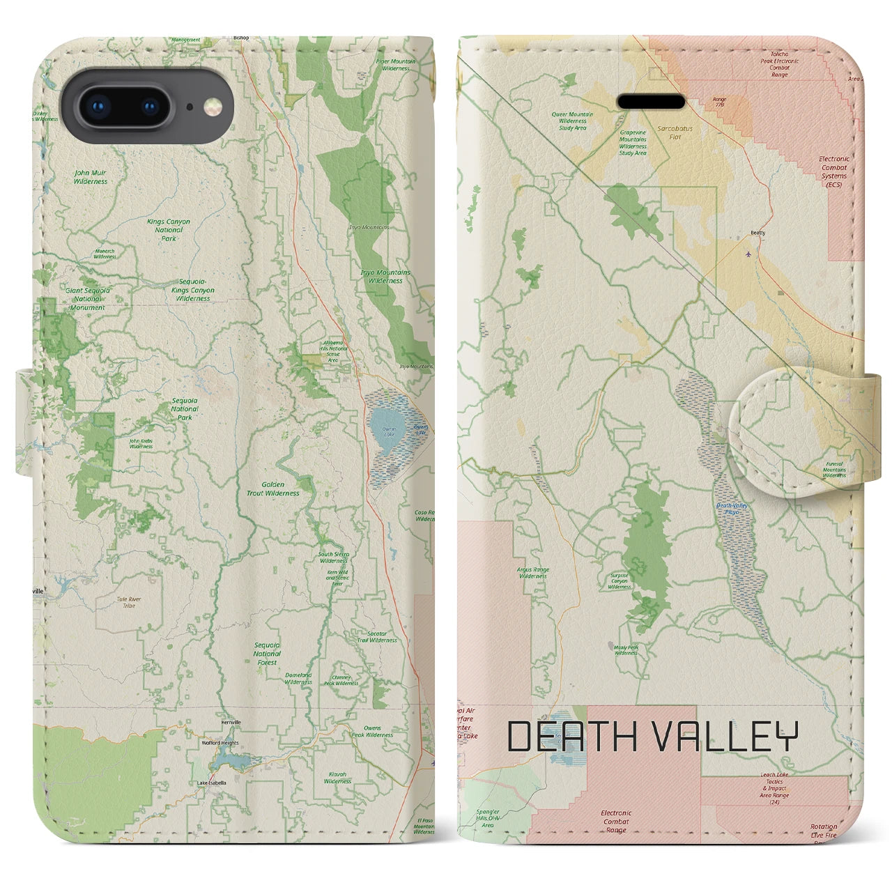 【デスヴァレー（アメリカ）】地図柄iPhoneケース（手帳タイプ）