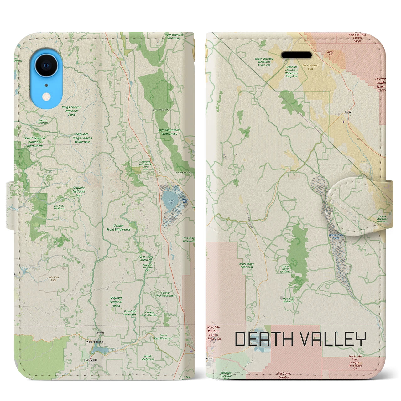 【デスヴァレー（アメリカ）】地図柄iPhoneケース（手帳タイプ）