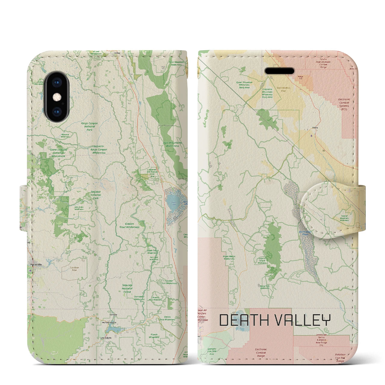 【デスヴァレー（アメリカ）】地図柄iPhoneケース（手帳タイプ）