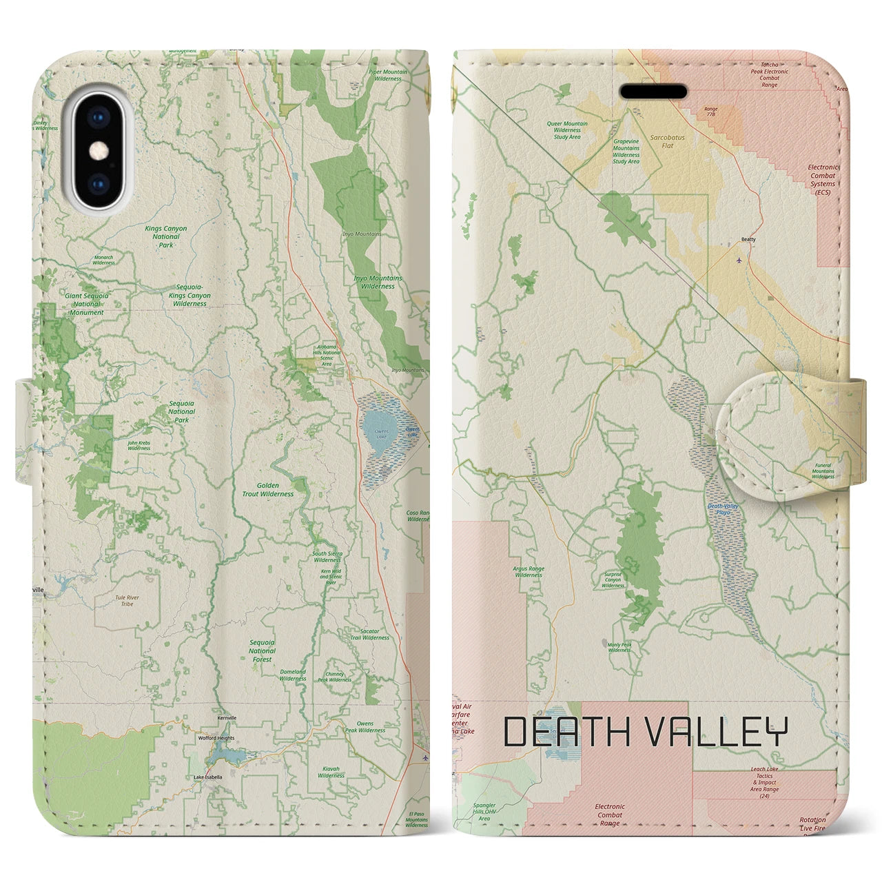 【デスヴァレー（アメリカ）】地図柄iPhoneケース（手帳タイプ）